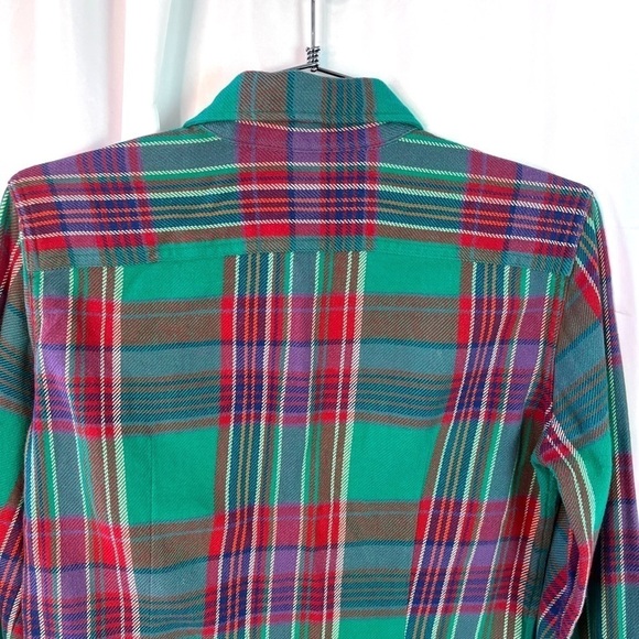 RALPH LAUREN MULTICOLOUR FANNEL PLAID BUTTON DOWN SHIRT PREPPY LONG SLEEVE SMALL - Picture 7 of 12